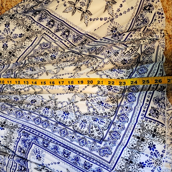 3 for 30 - H&M Blue, White & Black pleated midi skirt, size 2 - Picture 5 of 8